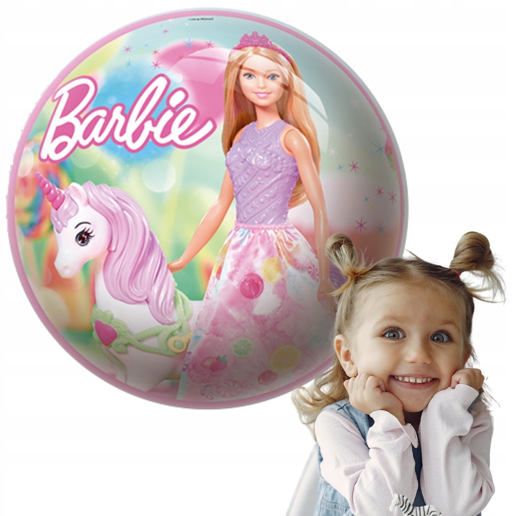 PIŁKA GUMOWA OGRODOWA PLAŻOWA DO GRY WODY BARBIE