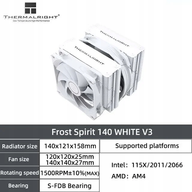 Thermalright FS140 V3Dual Tower CPU Cooler radiator With 140mm PWM fan