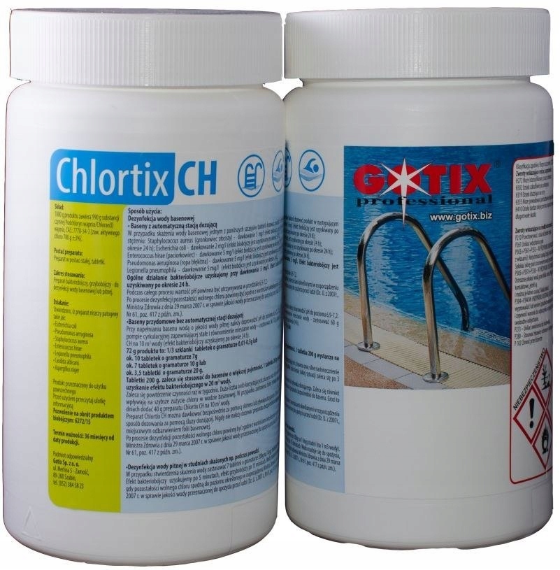 Chlor Granulat Do Basenu 70% Chlortix CH 1kg Gotix