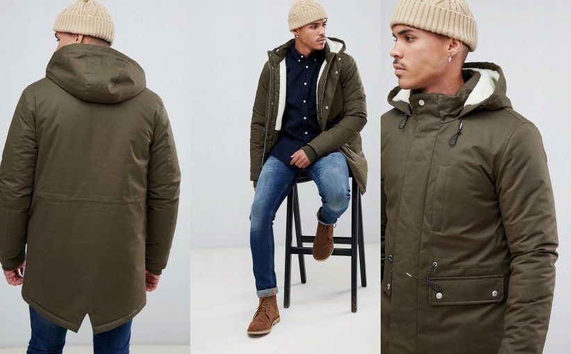 S7B203*BELLFIELD MĘSKA PARKA NA ZIMĘ KHAKI S P00