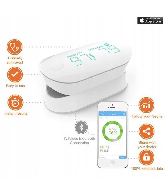 iHealth Air pulsoksymetr oxymeter oxygen SpO2. GW