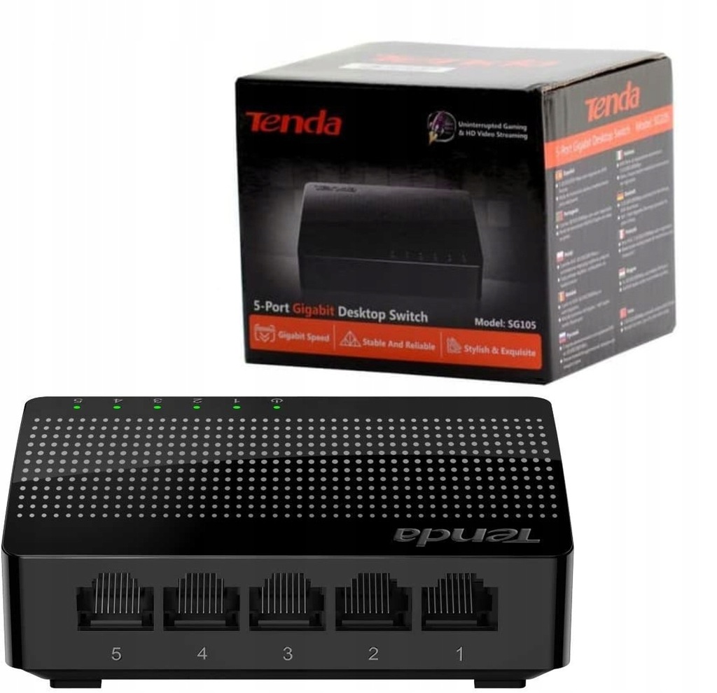 Купить Коммутатор Tenda SG105 5-портовый 10/100/1000Мбит/с: отзывы, фото, характеристики в интерне-магазине Aredi.ru