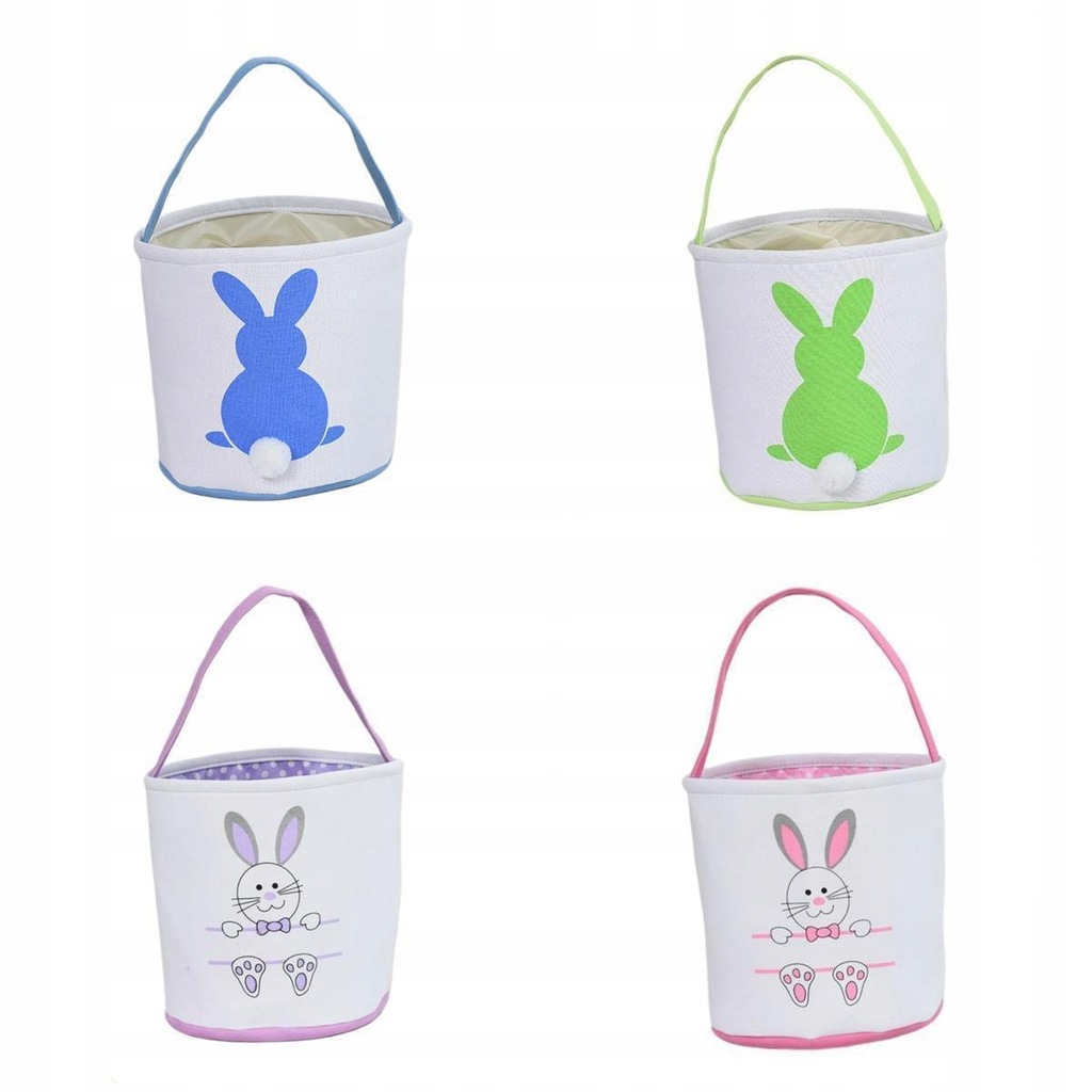 4x Śliczny Easter Bunny Basket Torba Do