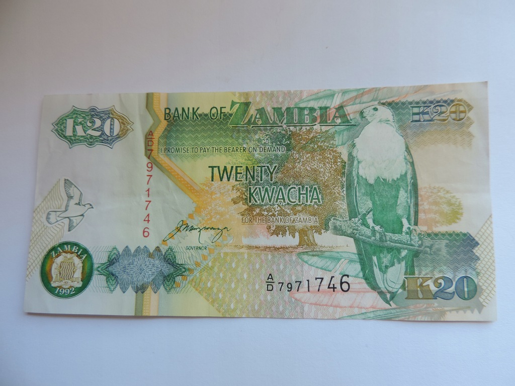 ZAMBIA 20 KWACHA 1992