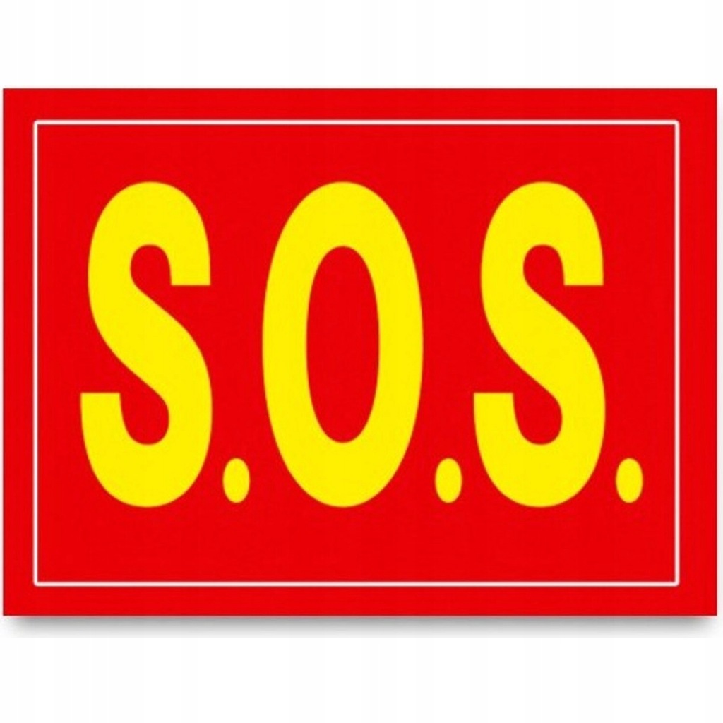 Naklejki na buty czerwone żółty napis SOS 2 szt