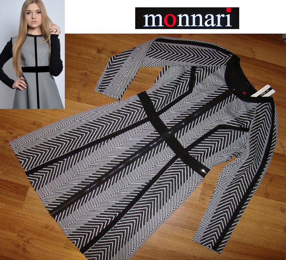 MONNARI zgrabna sukienka wzór zamek NOWA XL