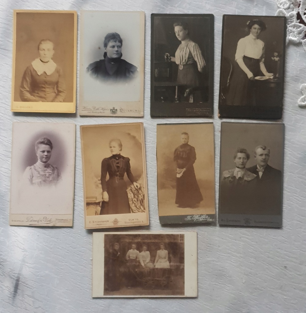 STARE ZDJĘCIA KARTONIKOWE ZESTAW 9 SZTUK NR 1.