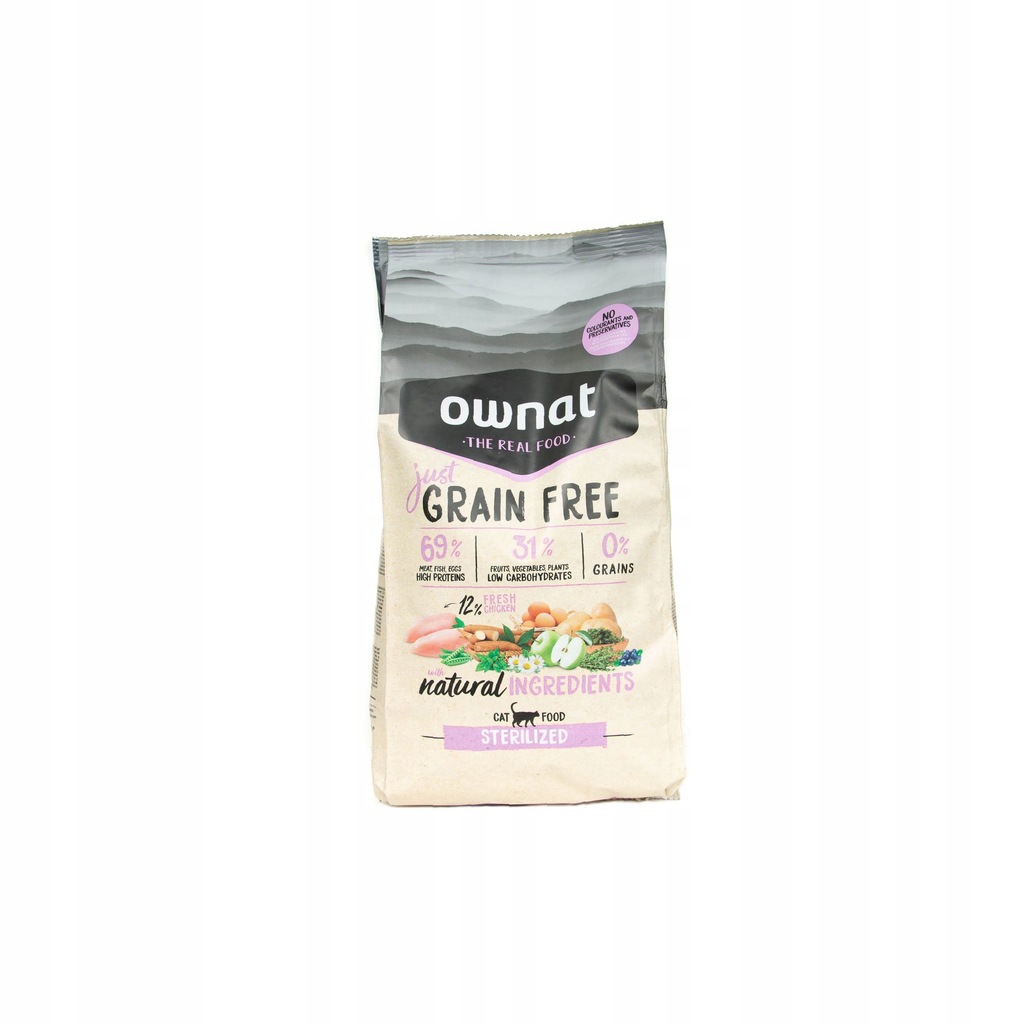 Купить Корм для кошек OWNAT GRAIN FREE JUST Sterilized, 1 кг.: отзывы ...