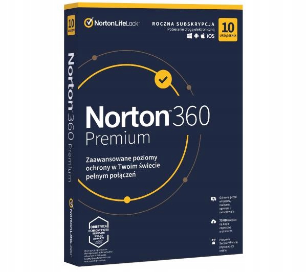 Antywirus Norton 360 Premium 75GB BOX 10 urządzeń