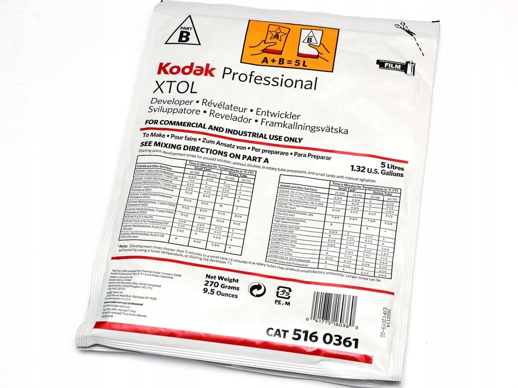 Купить Проявитель черно-белой пленки Kodak XTOL 5l.: отзывы, фото, характеристики в интерне-магазине Aredi.ru