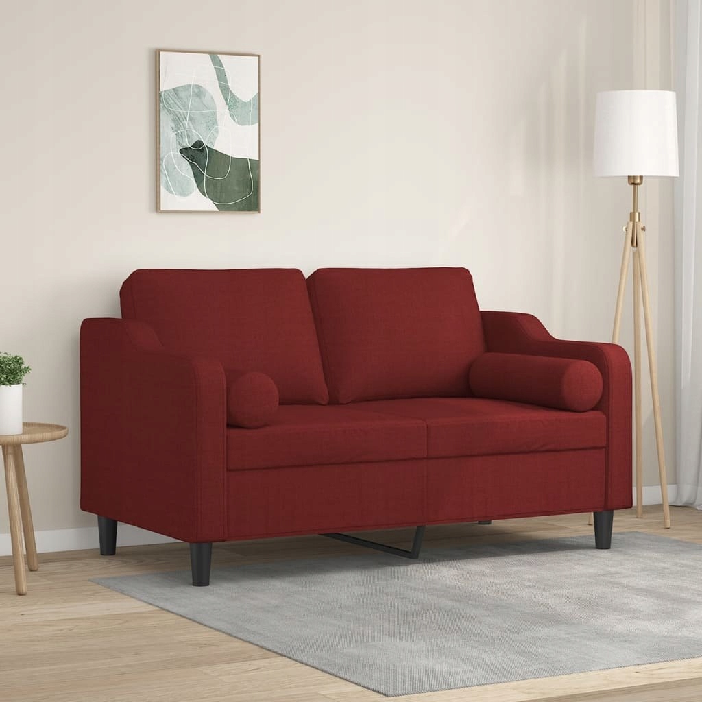 2-OSOBOWA SOFA Z PODUSZKAMI BORDOWA 120CM TKANINA