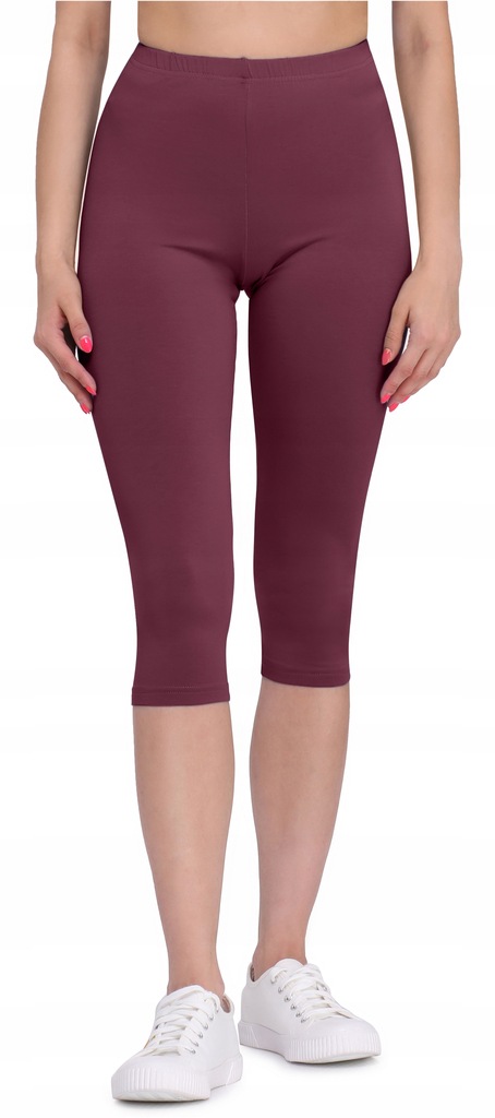 Bellivalini Legginsy damskie 3/4 wiskoza BLV50-148 Bordowy L