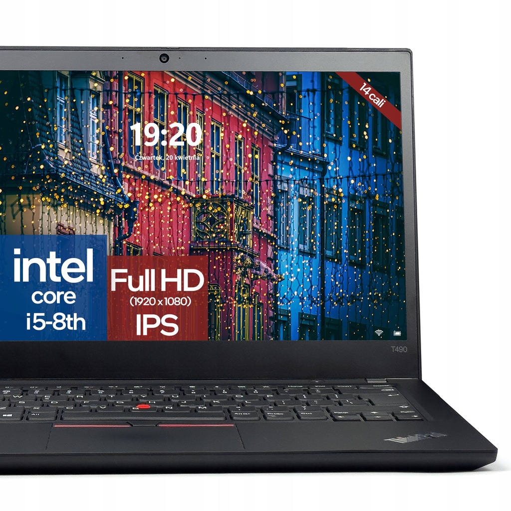 Biznesowy Laptop Lenovo THINKPAD T490 | i5 8 gen. | IPS | 256GB SSD | 16 GB