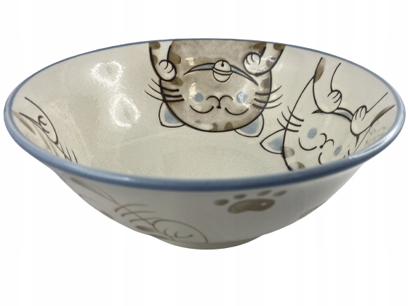 Miska ceramiczna do ramen motyw Trzy koty, Japonia