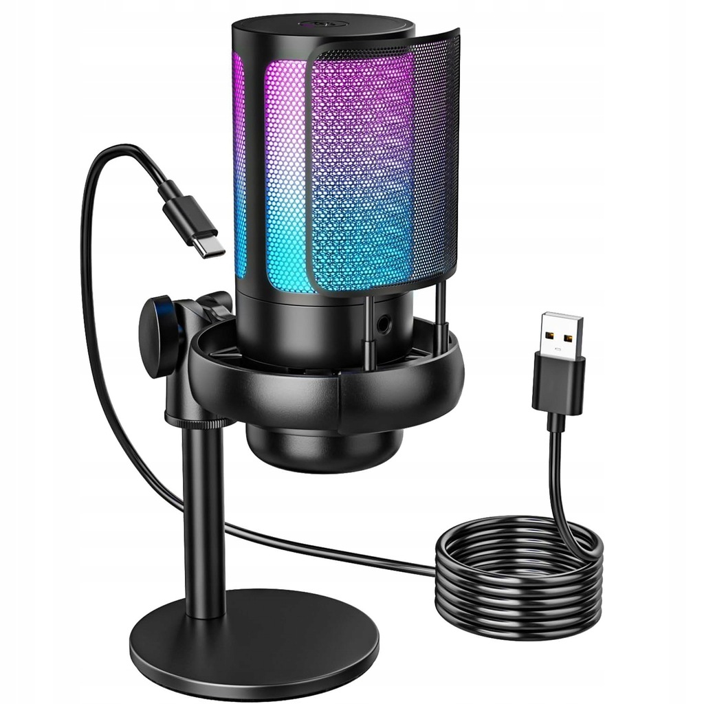 Mikrofon Do Komputera Gamingowy Pop-Filter Funkcja Wycisz Usb