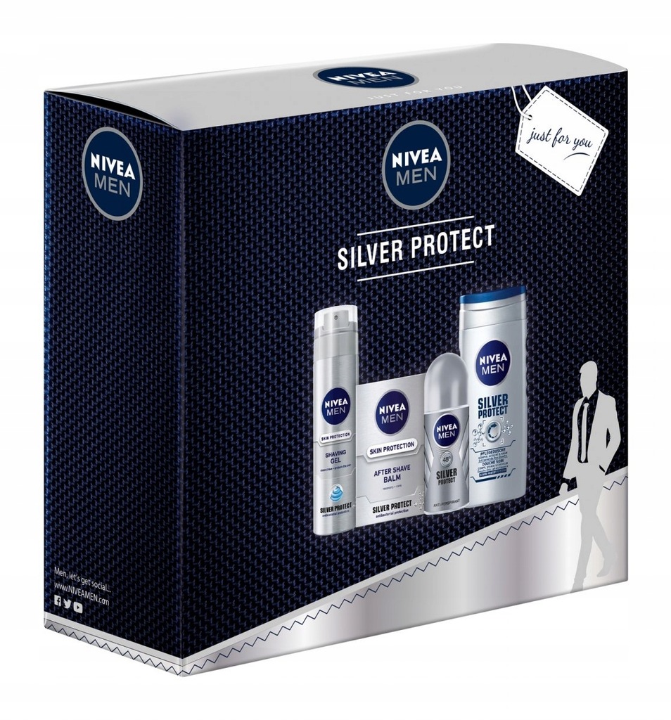 NIVEA Zestaw Men a'4 SILVER Balsam+Żel+Żel P+Kulka