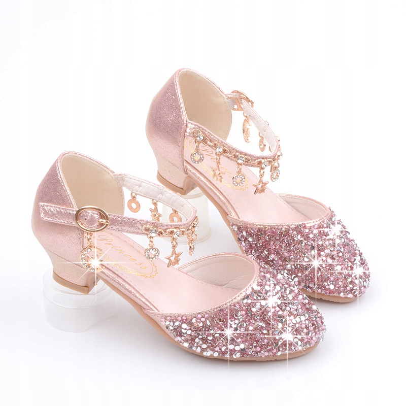 Błyszczące buty taneczne księżniczki--różowy r.33