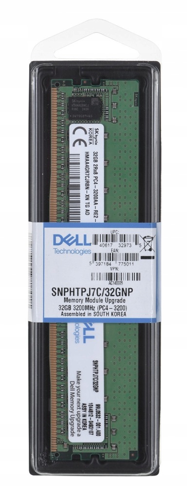 Pamięć Dell 32GB DDR4 RDIMM 3200MHz 2Rx8 ECC Memory Upg.