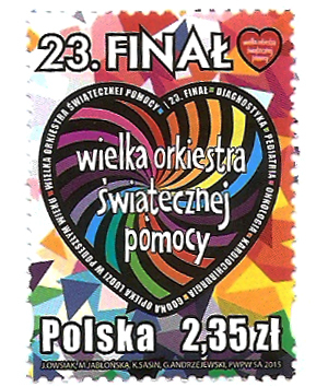 XXIII  FINAŁ WOŚP -pamiątkowy, wyjątkowy znaczek