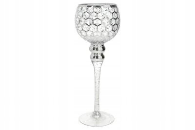 Elegancki szklany świecznik 30 cm - stylowa dekoracja stołowa 13 cm