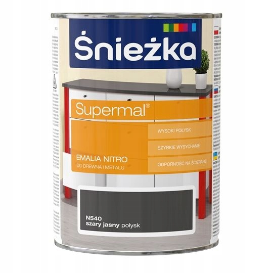 Emalia nitro 0,8l szary jas. ŚNIEŻKA N540