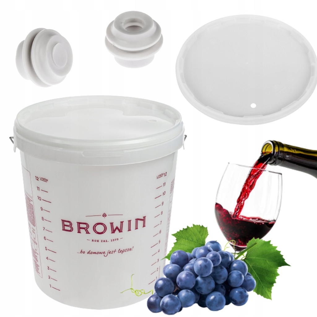 POJEMNIK fermentacyjny pokrywą BROWIN 15 L