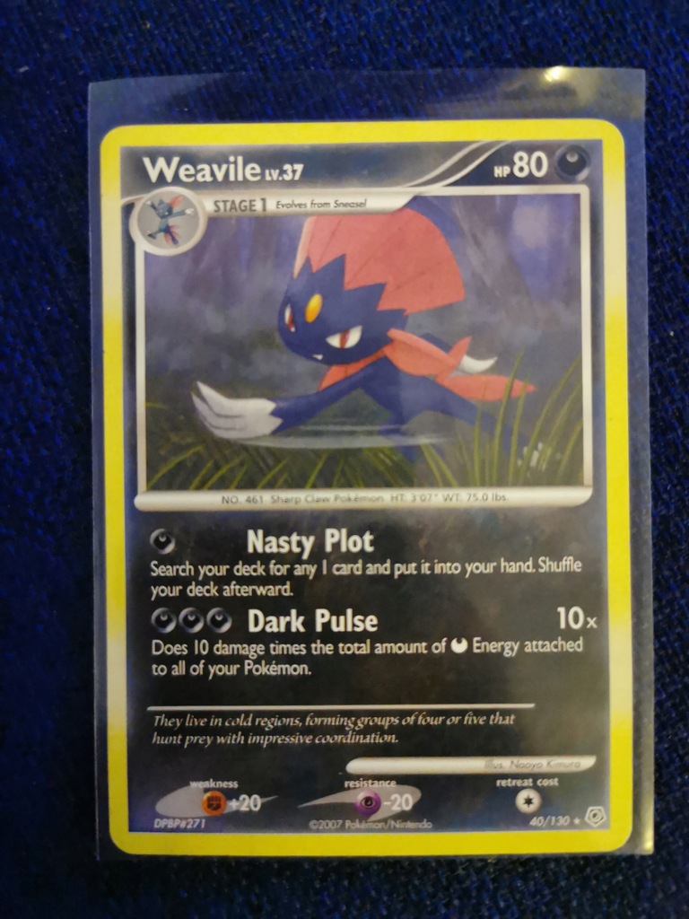 #40/130 Weavile RARE Diamond & Pearl Base Se