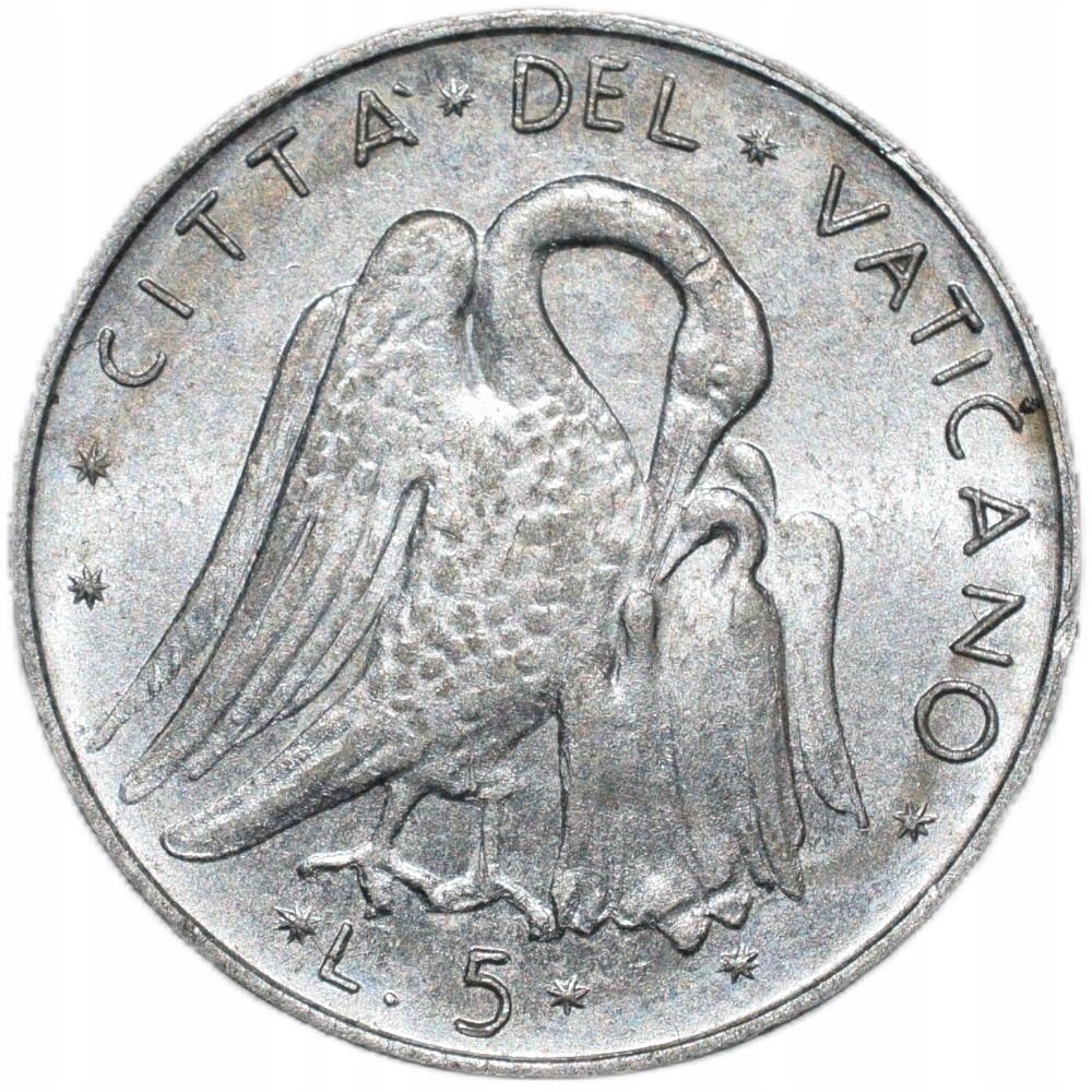 Watykan 5 lirów 1975