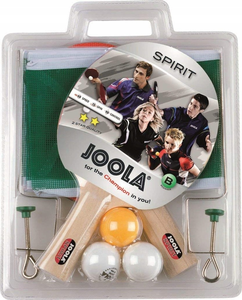 Zestaw JOOLA Spirit 2 rakietki + 3 piłeczki siatka