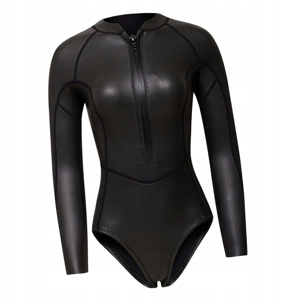 Women Diving Suit Wetsuit Girl Black Glossy M