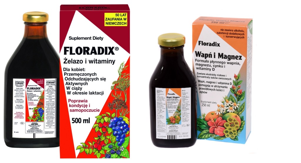 Floradix 500 ml + Floradix Wapń i Magnez 250ml