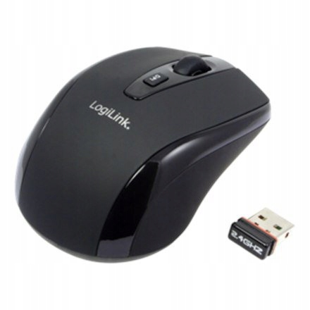 Logilink Maus optisch Funk 2.4 GHz wireless, Black, 2.4GH wireless mini