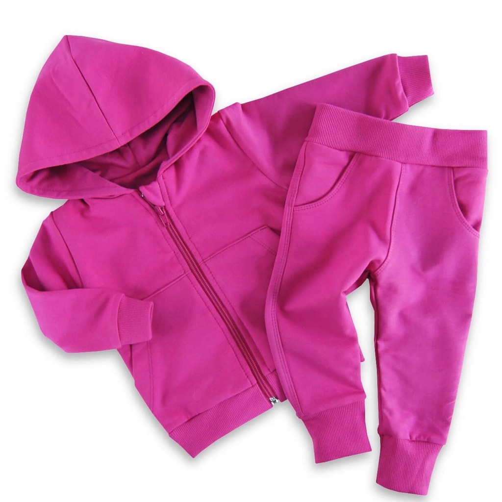 Dres komplet dziewczęcy bluza + spodnie MROFI różowy fuksja 104