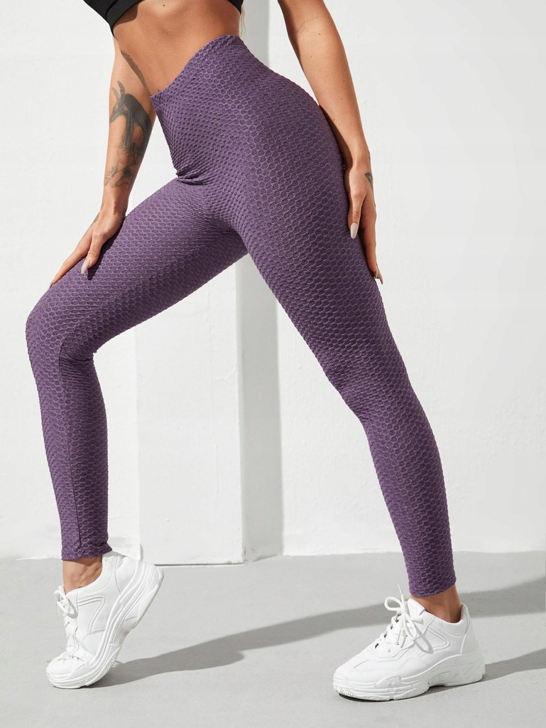 SHEIN _S1H 5OB FIOLETOWE LEGGINSY SPORTOWE _/ M