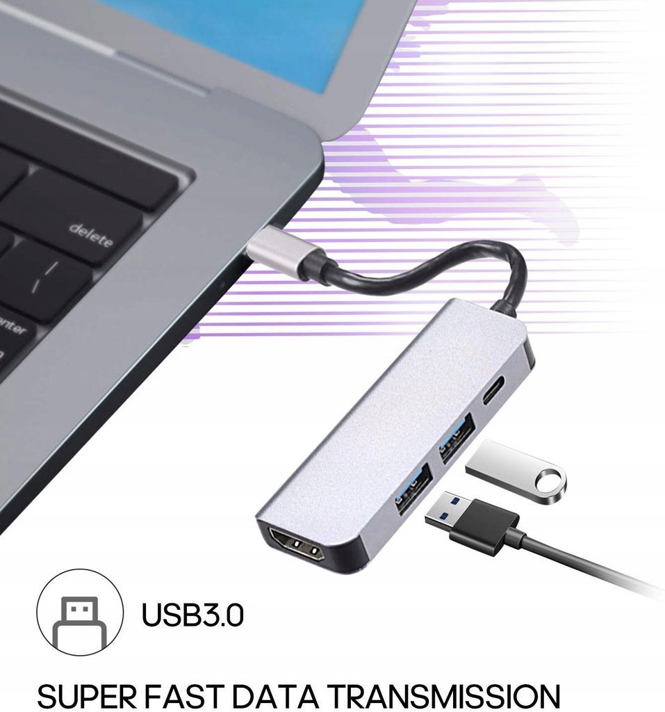 Купить Адаптер-разветвитель HUB USB тип C 3.0 HDMI 4K: отзывы, фото, характеристики в интерне-магазине Aredi.ru