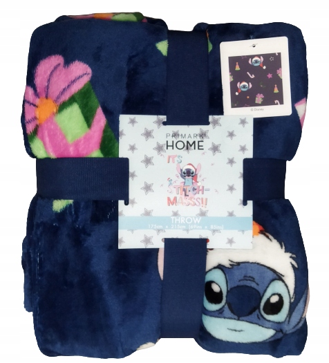 Świąteczny Koc Narzuta Disney STITCH 175x215 cm prezent