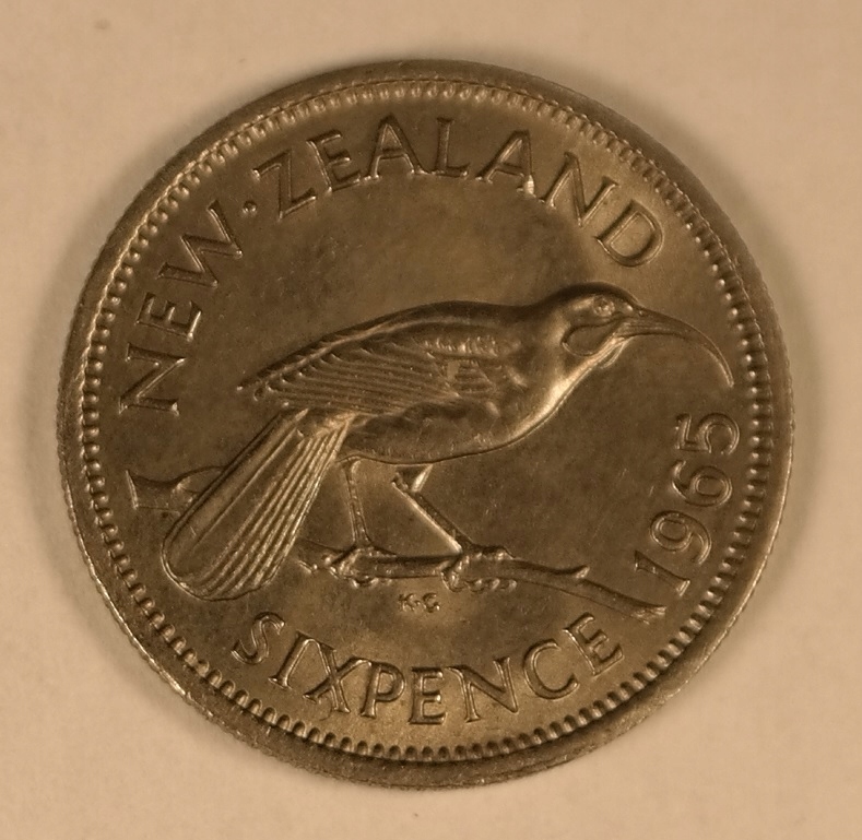 Nowa Zelandia 6 pensów 1965 UNC