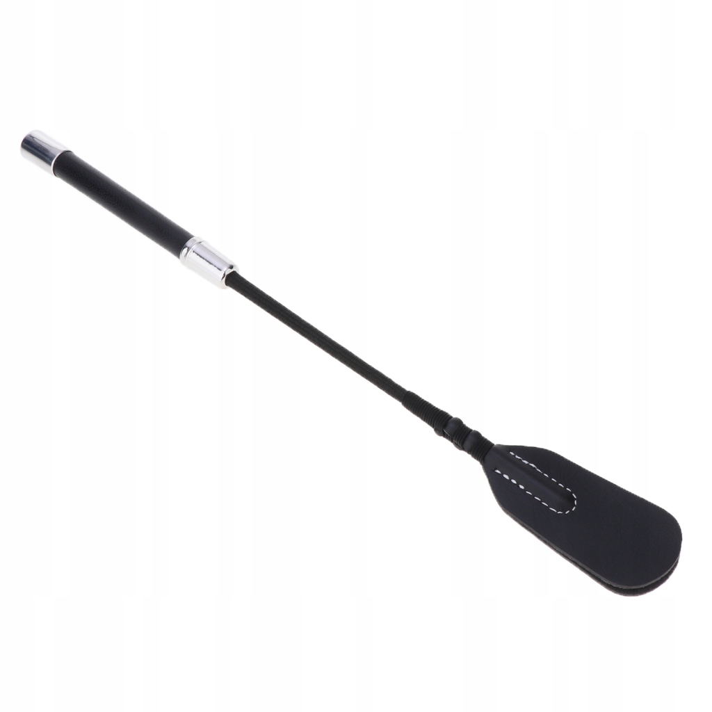 PU Leather Riding Crop Straight Leather Handle Horse Black 35cm