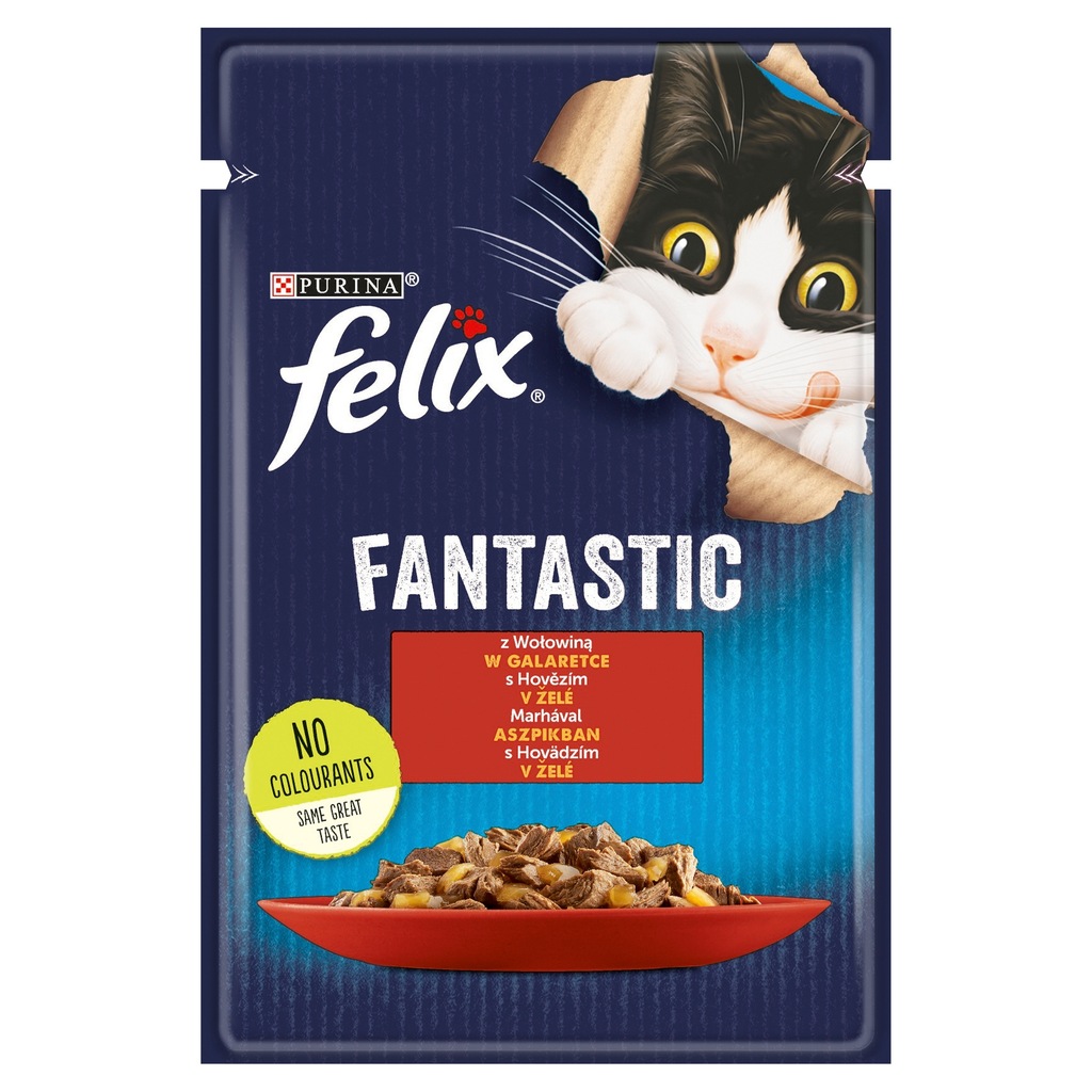 Saszetka mokra karma dla kota Felix wołowina 85g