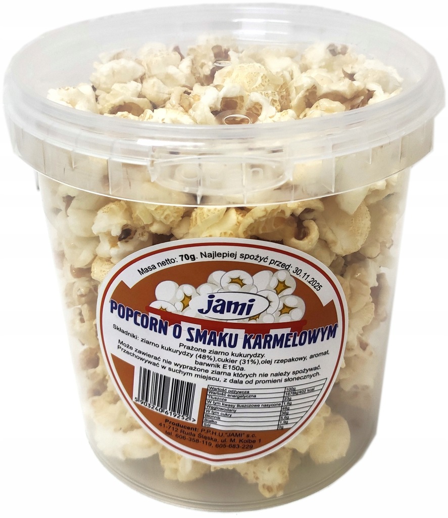 Jami Popcorn Karmelowy Wiaderko 70g