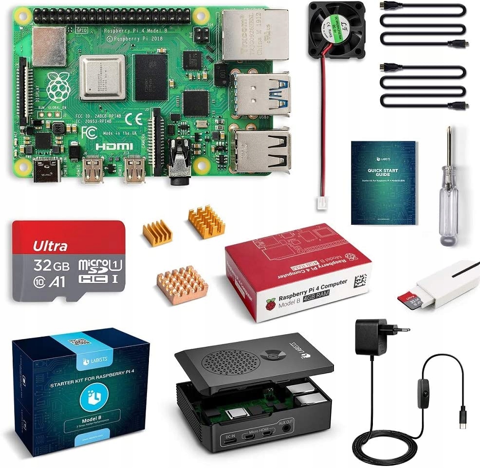 Raspberry Pi 4 B + 4Go Kit Pi 4B 4 LABISTS