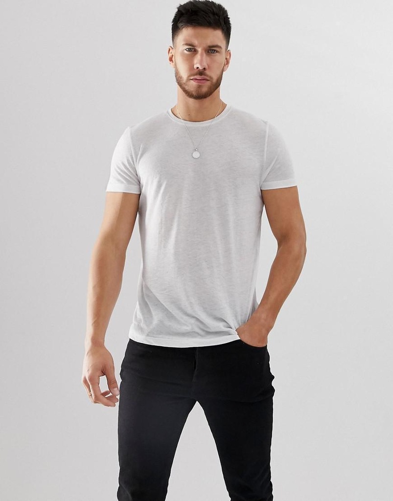 ASOS DESIGN__XDI T-SHIRT Z DOMIESZKĄ LNU__XS