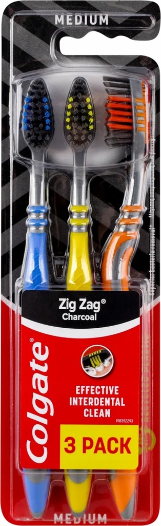 Colgate Szczoteczki do zębów zigzag średnia 3szt