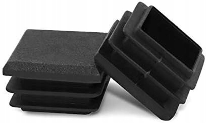 Zaślepki Kwadratowe do Nóg Meblowych Profili 25x25mm Plastikowe Czarne 18sz