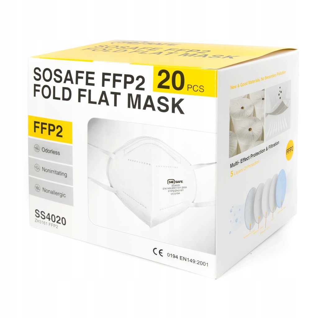 Купить 20 защитных масок FPP2 Сертифицированная фильтрующая маска: отзывы, фото, характеристики в интерне-магазине Aredi.ru