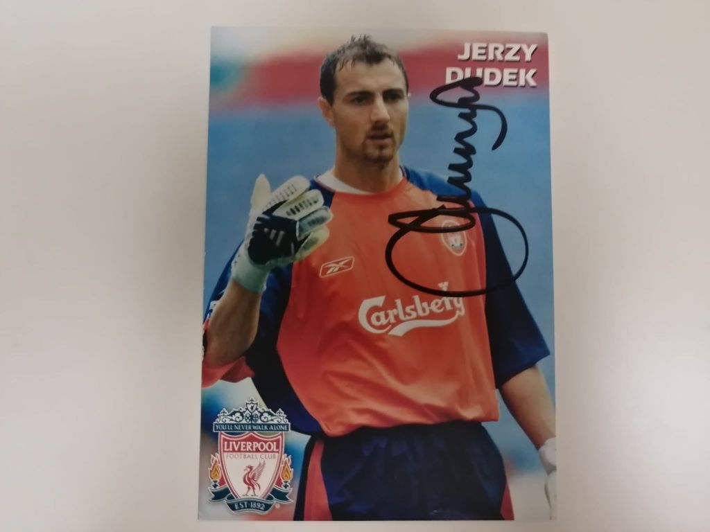 Jerzy Dudek - karta z autografem