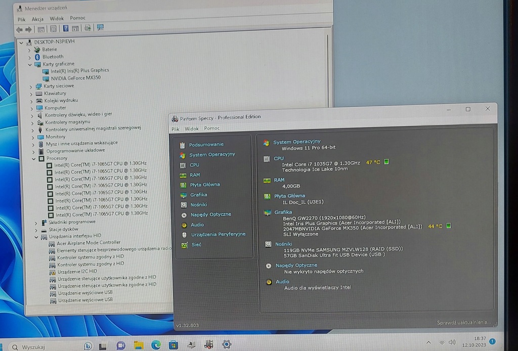 Płyta ACER A515-55G i7 1065G7/GT MX350 14488038793 oficjalne