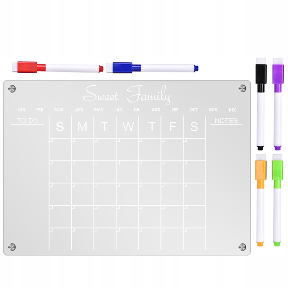 PLANSZA MAGNETYCZNA DO LODÓWKI AKRYLOWA PISZ CZYŚĆ ZESTAW