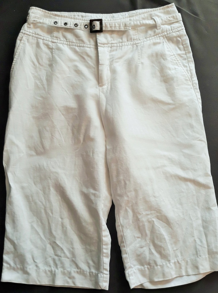 Spodnie szorty lniane białe reserved r.38