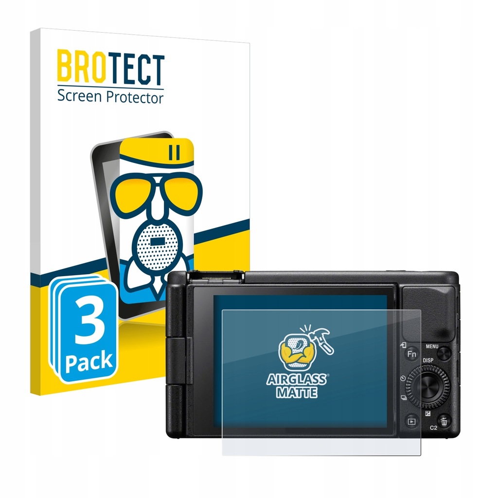 3x BROTECT AirGlass Matte Glass Screen Protector for Sony ZV-1A